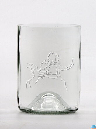 2 Stück Öko-Gläser (aus einer Weinflasche) klein klar (10 cm, 7,5 cm) Der kleine Prinz und der Fuchs