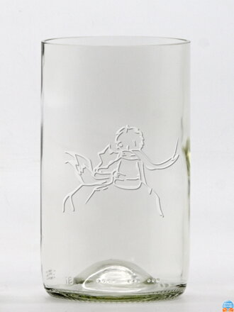 2 Stück Öko-Gläser (aus einer Weinflasche), mittelklar (13 cm, B 7,5 cm) Der kleine Prinz und der Fuchs