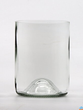 2 Stück Öko-Upcycling-Glas (aus einer Weinflasche) Mini klar (10 cm, 7,5 cm)