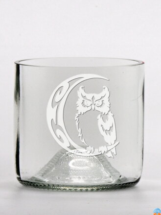 2 St. Öko-Gläser (aus einer Weinflasche) Mini klar (7 cm, 7,5 cm) Eule